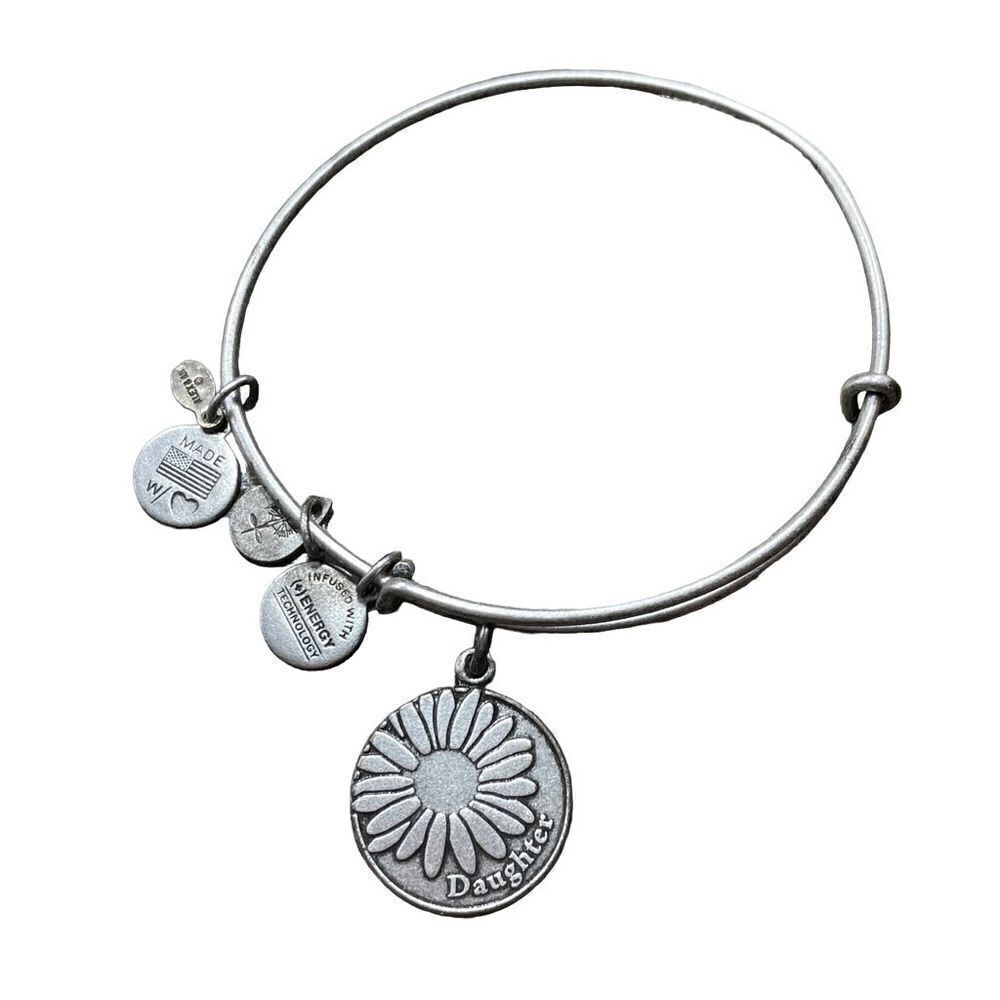 ALEX AND ANI Silver Daughter Dangle Charm Bangle